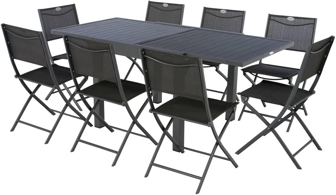 etezen - Piazza extensible - 180/240x90 cm - alu gris, 8 places