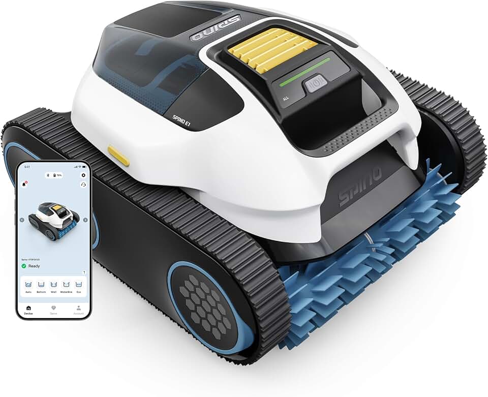 etezen E1 (2026 Nouveau) Robot Piscine, Parois, Sol et Ligne d’Eau, Puissance 21950 LPH, Autonomie 210 Min, 5-en-1 Mode, Navigation SmartArc et Contrôle App, pour Piscine Jusqu’à 150 m² Certifié ClimatePartner