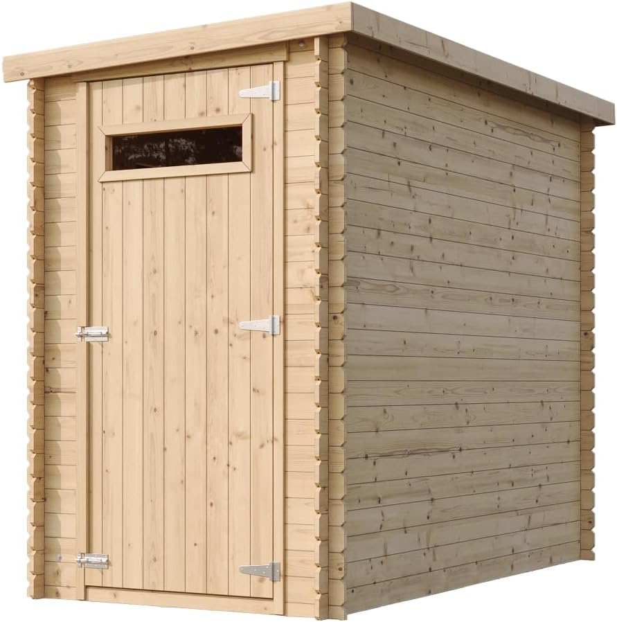 Abri de Jardin en Bois, Petite fenêtre, avec Sol TRAITÉ- Stockage extérieur l239xL144xH198 cm/2.63 m2 - Petit abri à Outils, Local à vélos - Toit imperméable, fenêtres etezen M306A+M306G