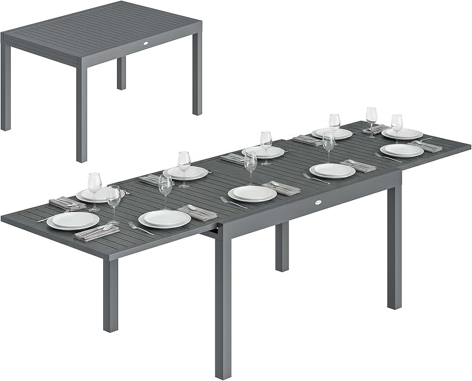 etezen - Table Jardin Extensible - 135-270cm - Aluminium, 6-10 pers.