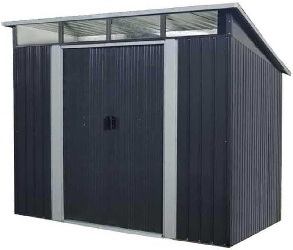 etezen Abri de Jardin en métal 4,59m² - 2 Portes coulissantes - Gris Anthracite