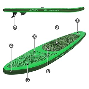 etezen planche de stand up vert paddling makani 320x80x15 cm SUP gonflable paddle board de surf