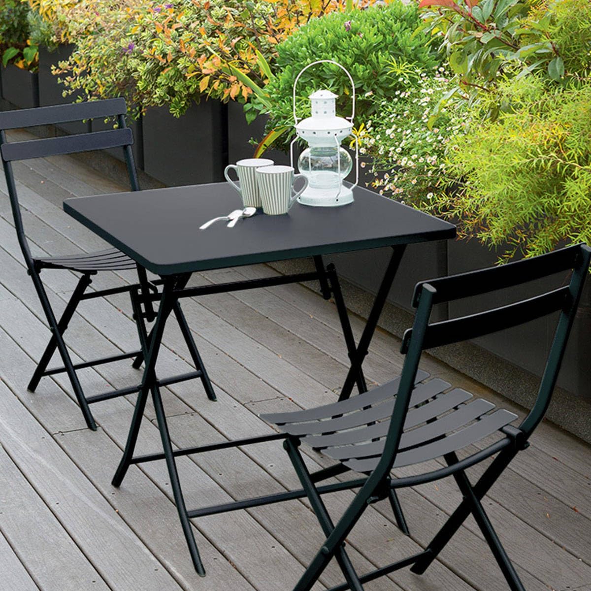etezen - Greensboro - 2 places - Acier antirouille, pliante, 70x70 cm