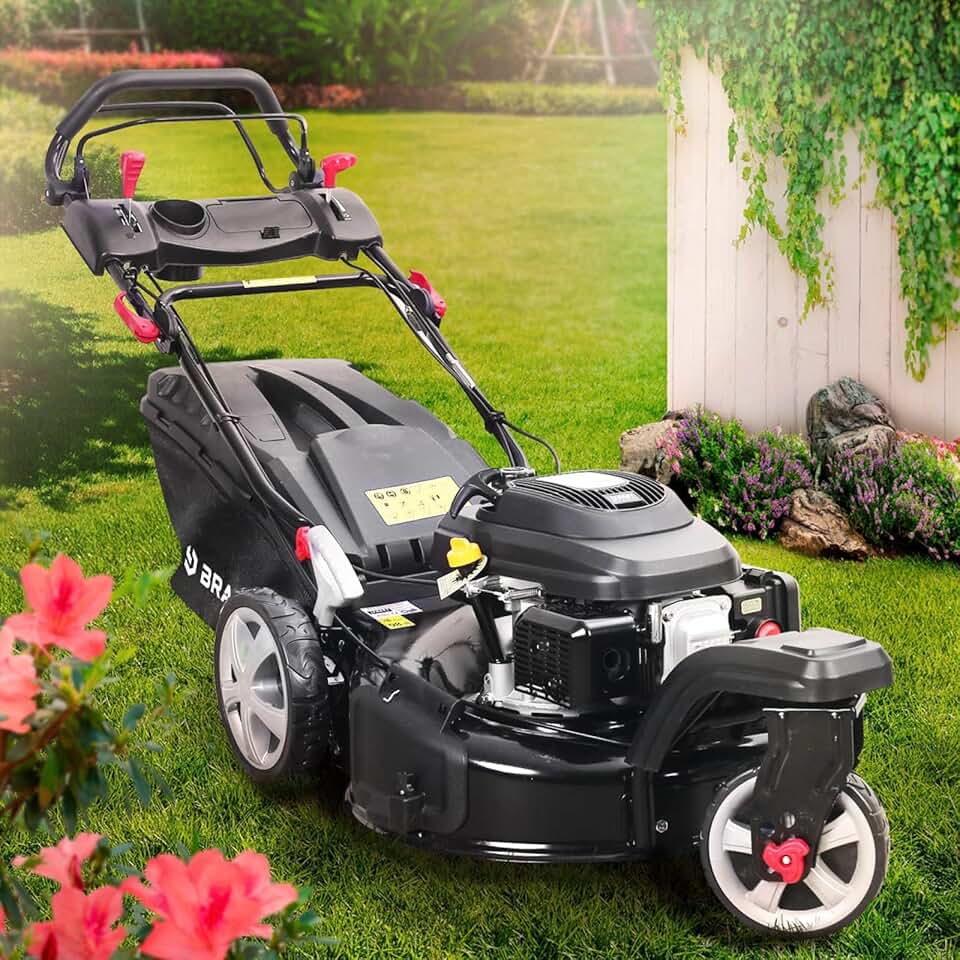 etezen - tondeuse thermique 3 roues - 53cm, 224cc, 7cv, mulching, 4en1, capot acier, guidon réglable - TRIKE