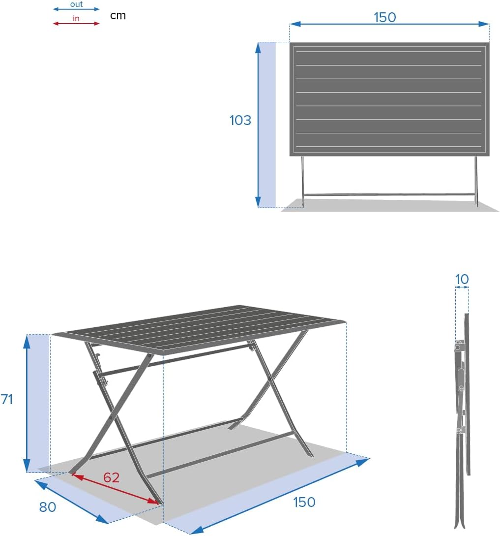 etezen - Azua Rectangulaire - 6 places - aluminium antirouille