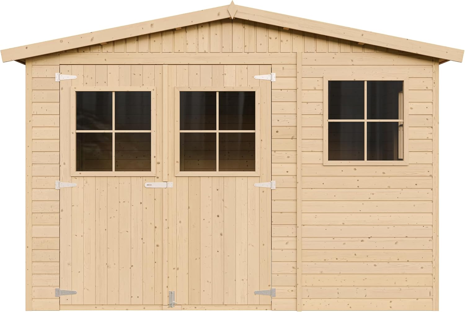 ABRI de Jardin en Bois Exterieur avec Les PLANCHERS IMPRÉGNÉ - Cabane de Jardin en Pin/épicéa- H226x316x324 cm/9 m²-Construction de Panneaux- Rangement pour vélos, Remise à Outils- etezen M335+M335G