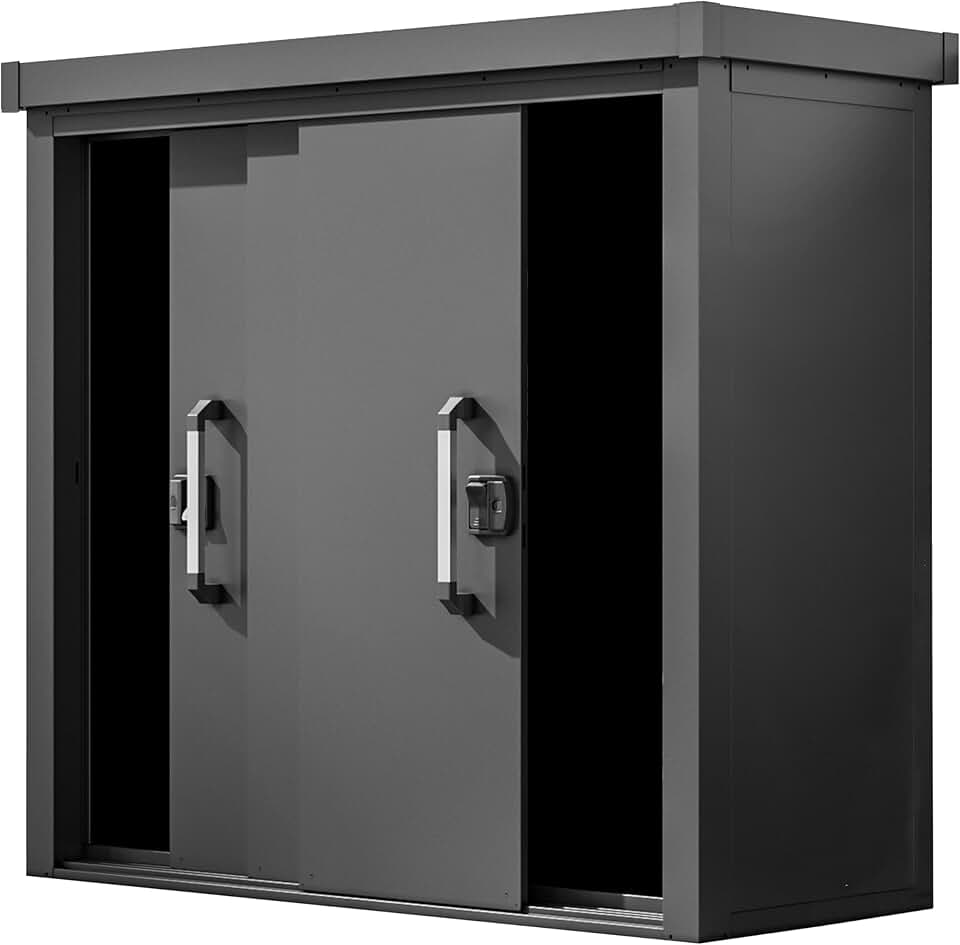 GFP etezen Armoire de Jardin en métal 180x78x161 cm Abris de Jardin Anthracite, Plancher Inclus