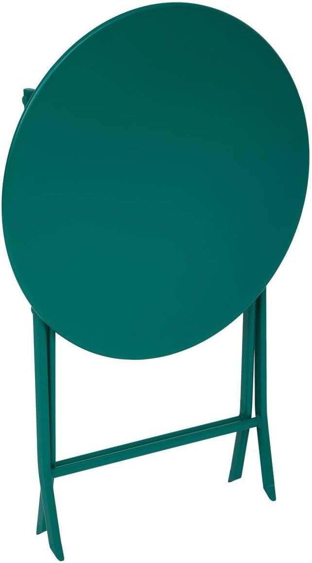 etezen - Greensboro - Ø60cm - Table ronde pliante acier vert opale