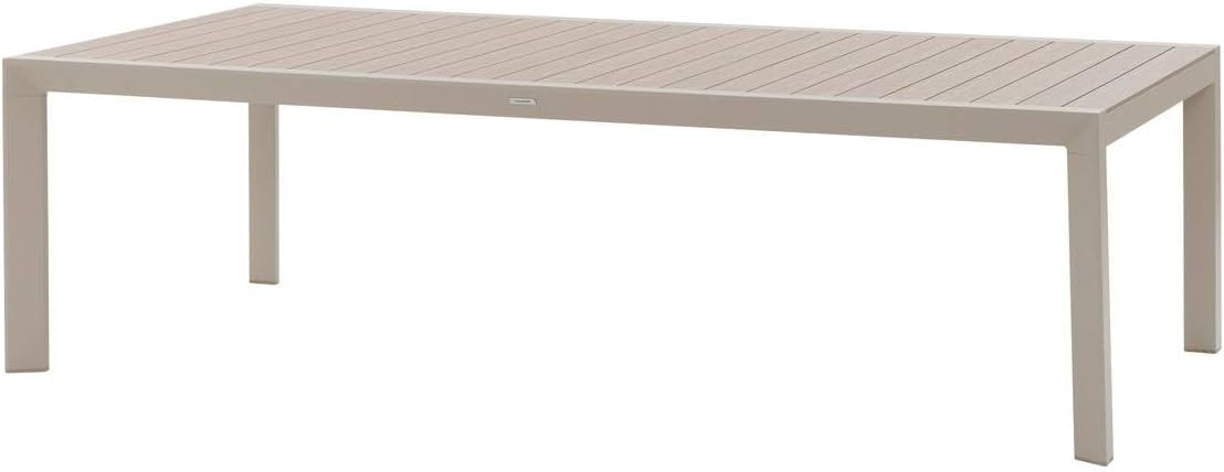 etezen - Évasion - table jardin alu 12 places effet bois lin argile