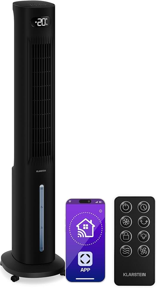 etezen - Rafraîchisseur d'air 5L, télécommande, applis, 30m², Black