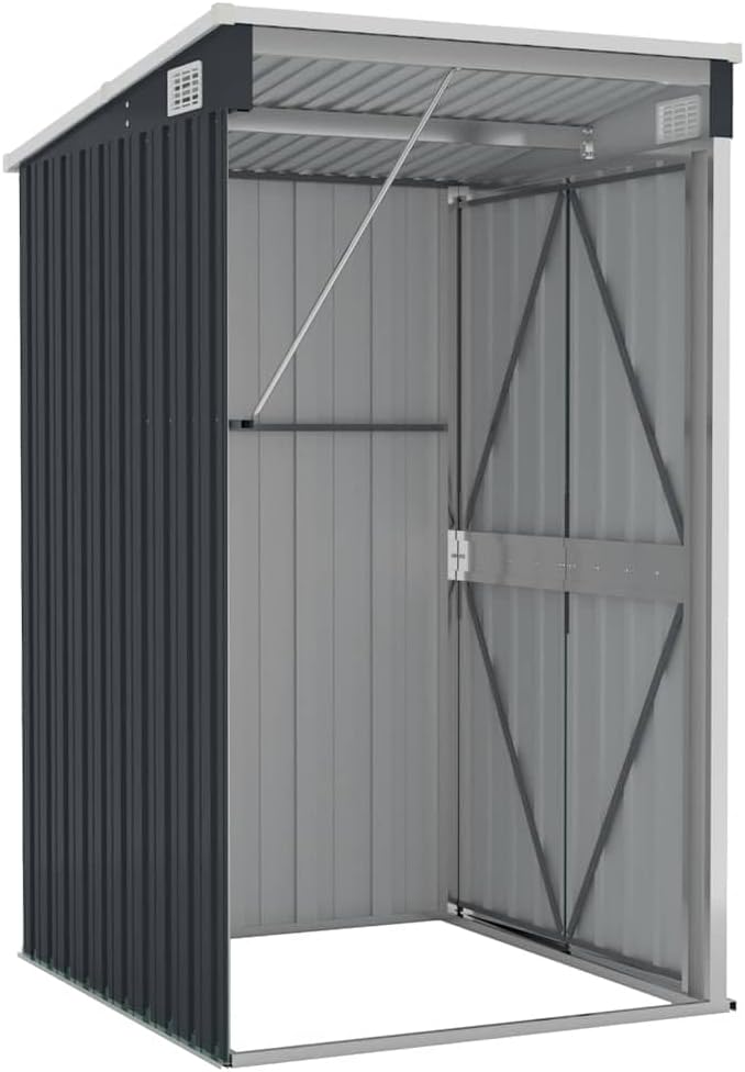 etezen Remise de Jardin Murale Anthracite 118x100x178 cm Acier,Structures extérieures, Cabanes & abris de Jardin,316219