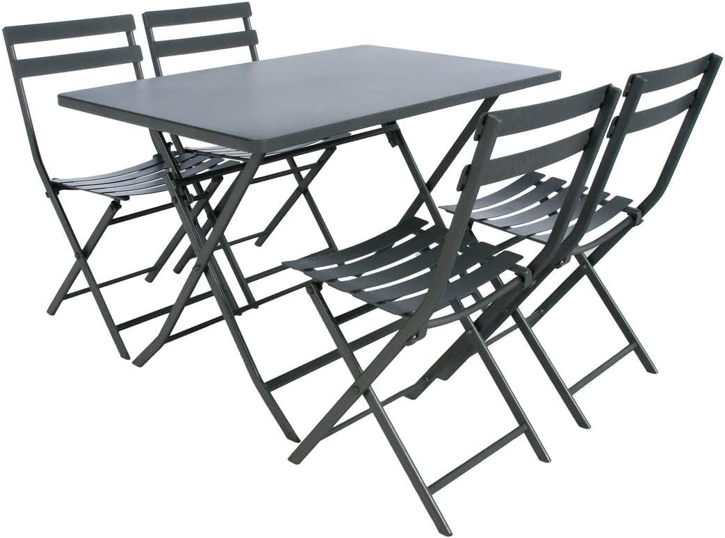 etezen - Greensboro - 4 places, rectangulaire, acier renforcé, gris graphite