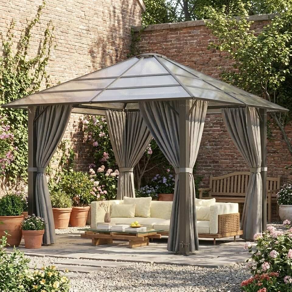 etezen - pergola extérieure - 3x3m - aluminium robuste, toit anti-UV