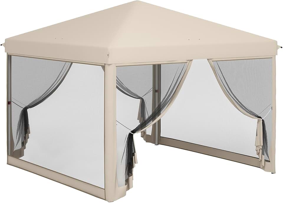 etezen - tonnelle pliante Style Colonial 3x3x2,65m, moustiquaires, sac