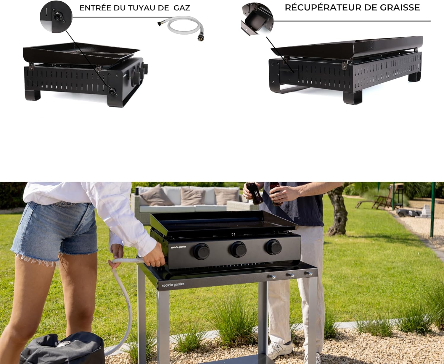 etezen - Tempo 3 brûleurs - 6 kW - acier émaillé - bac amovible