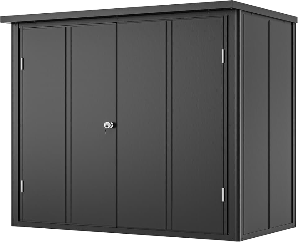 GFP - etezen Armoire de Jardin - 156x84x131 cm - métal, plancher inclus