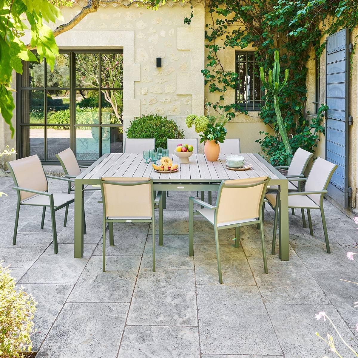 etezen - Evasion - table extensible 10 places - alu et effet bois