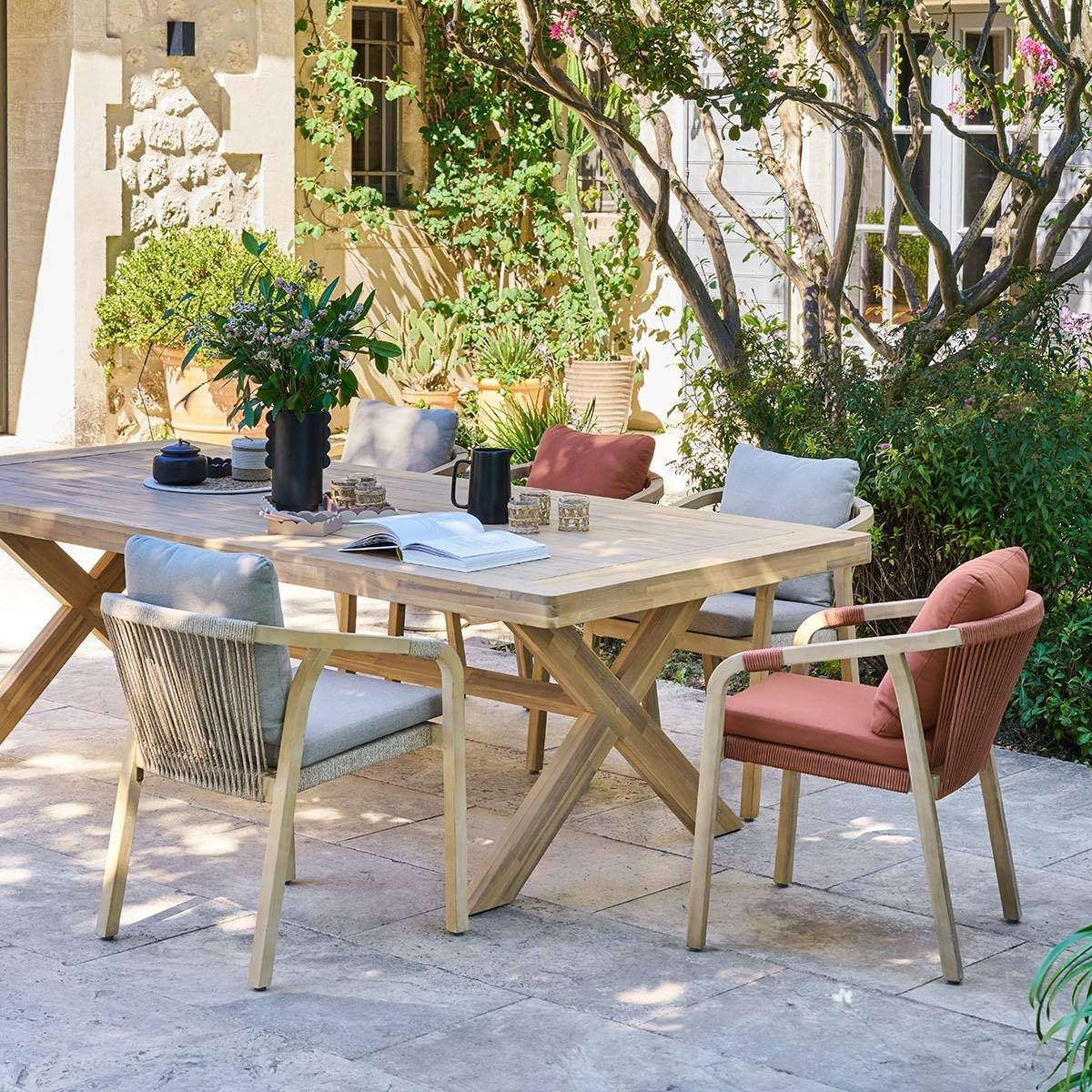 etezen - Xenia table de jardin 10 places - eucalyptus - grande taille