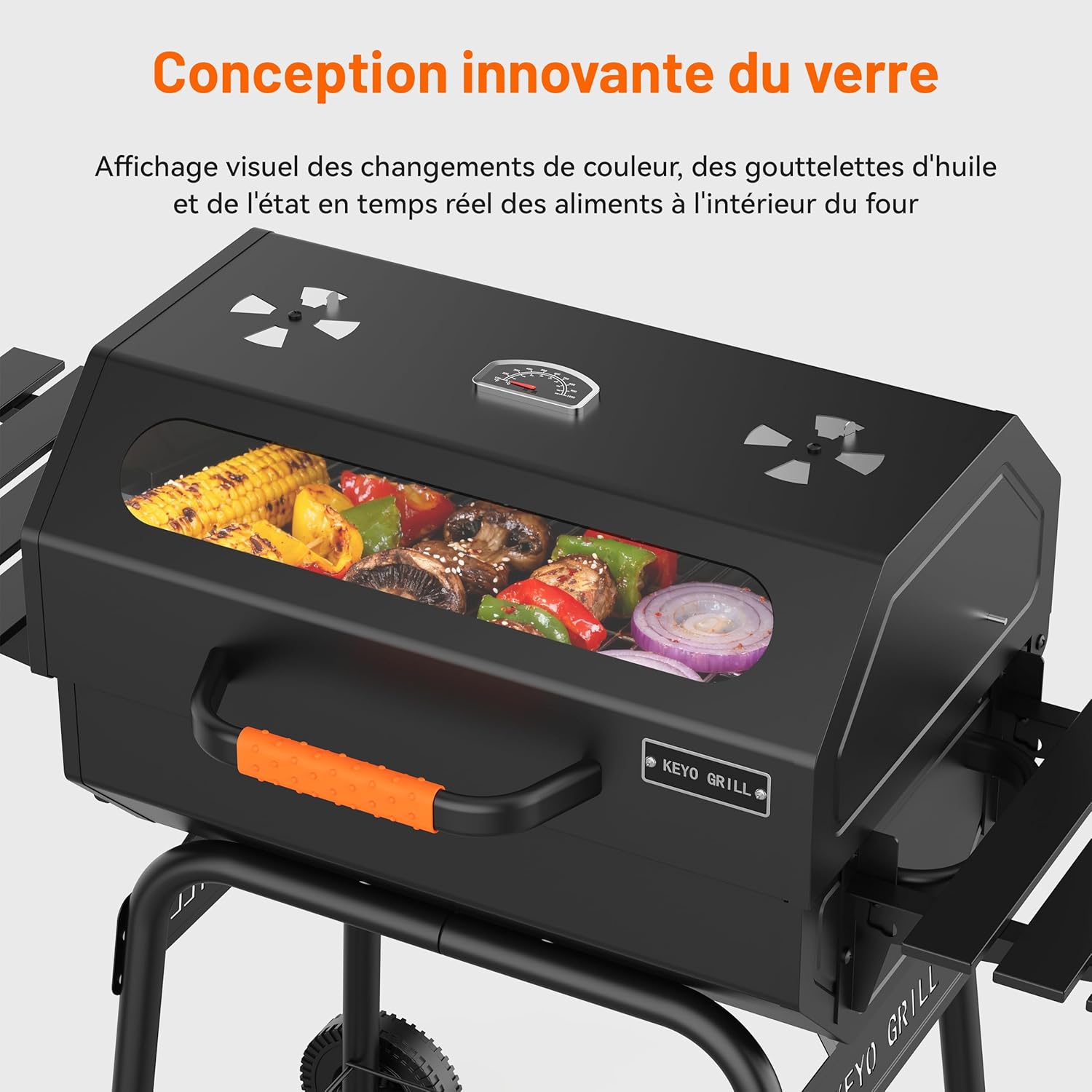etezen 23 pouces barbecue pentagonal, chromé, 469 Sq In-23 Pouces