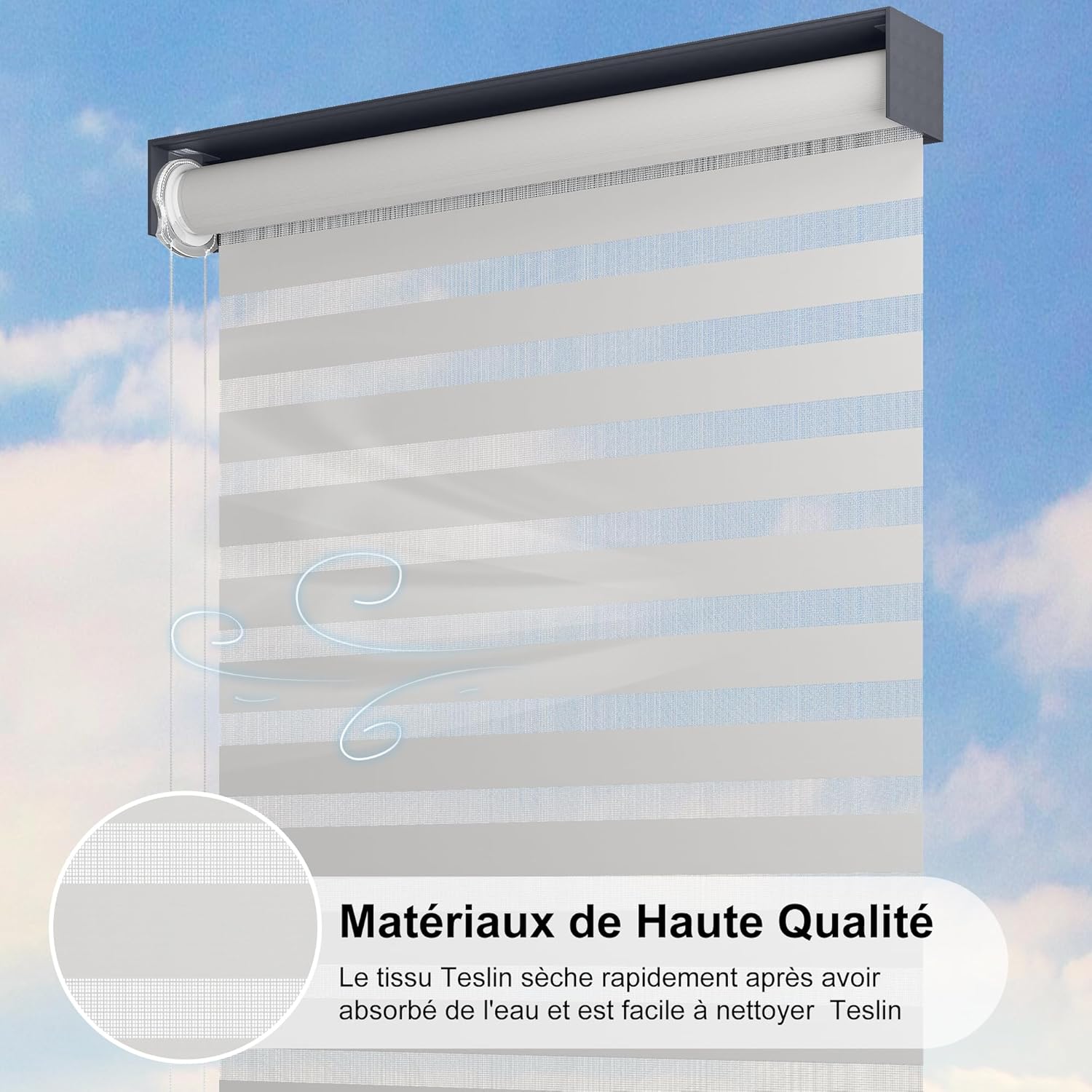 etezen - pergola bioclimatique - 4,8x3,68m - aluminium, stores, lames orientables