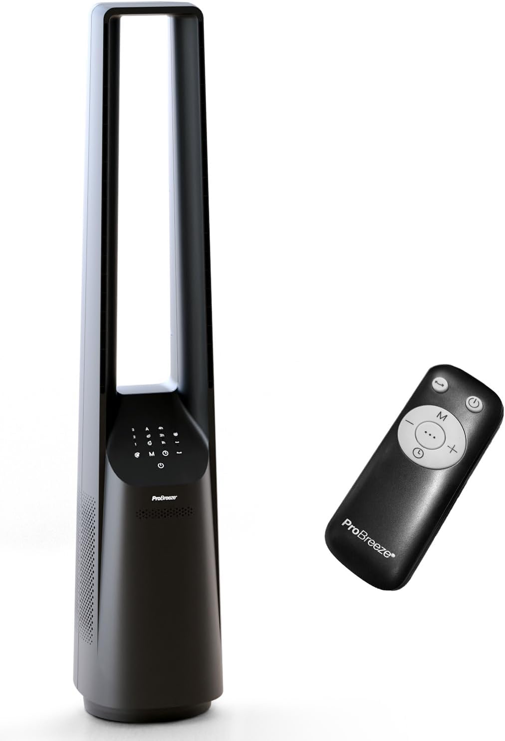 etezen Ventilateur Colonne Sans Pale - Ventilateur Tour Silencieux, Hauteur 101 cm avec 6 Vitesses, Oscillation 60°, Ventilateur Sans Lame Rafraichisseur d'Air Bladeless Noir