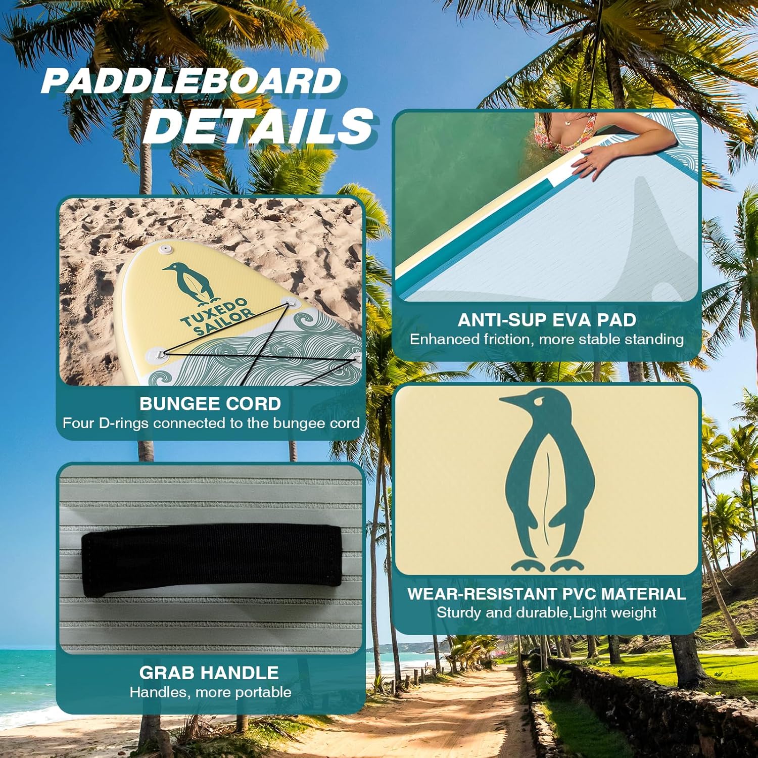 etezen - Paddle gonflable adulte - planche SUP avec accessoires complets