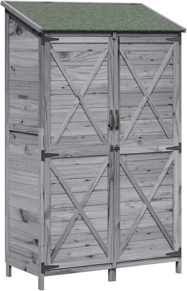 etezen - Abri de Jardin - 106x56x176,5 cm - bois, moderne, spacieux, aéré