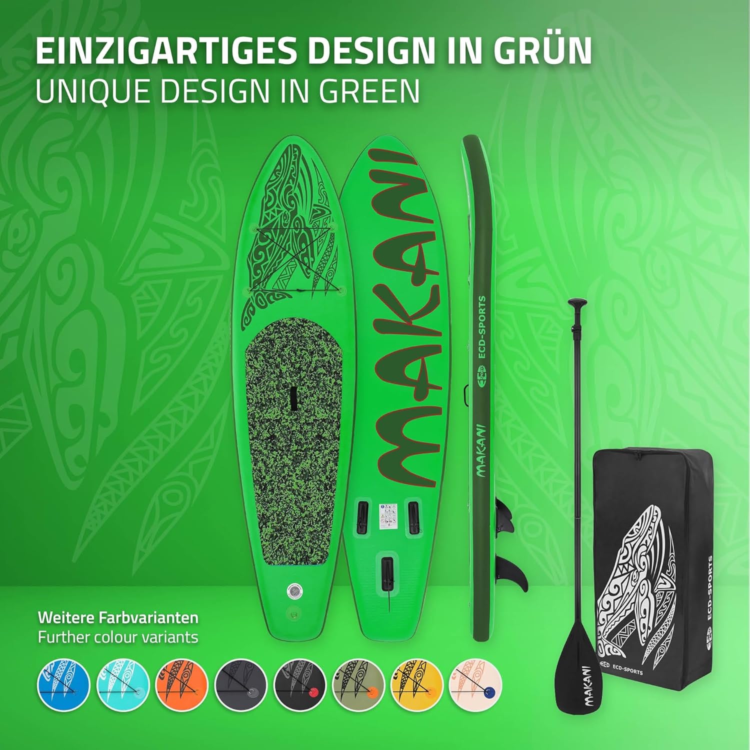 etezen - planche stand up paddle - 305/308/320/380 cm - PVC, jusqu'à 150 kg, 10/15 cm d'épaisseur