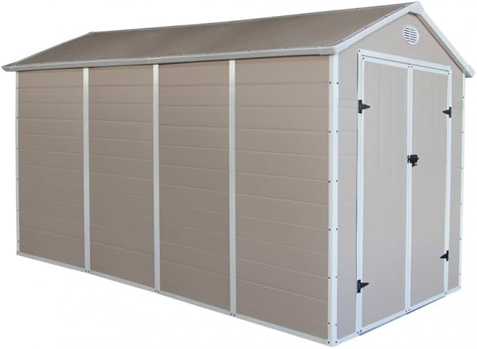 etezen - Abri de jardin résine 6,99m², acier, double porte, fenêtre, garantie 10 ans