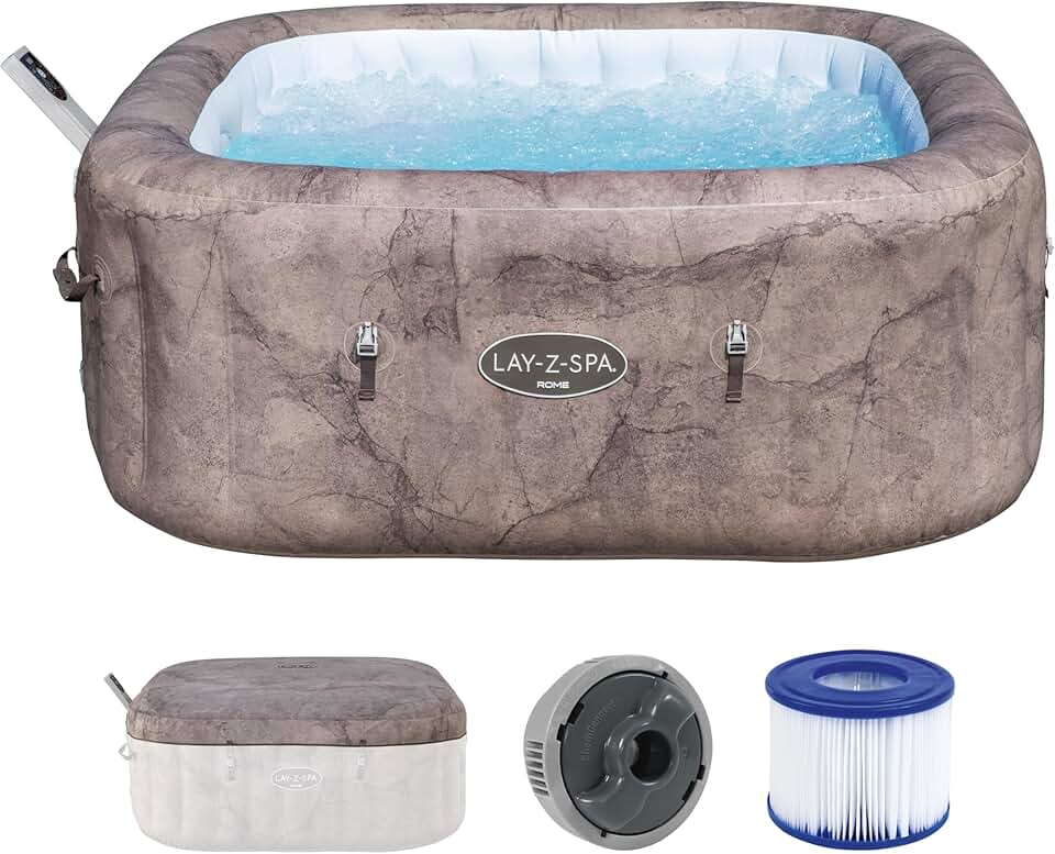 etezen - Rome MaxHold EnergySense UltraFit - 180x180x71cm - spa carré 6 places, effet marbre, AirJet SP018