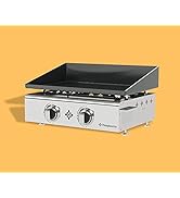 Plancha Gaz Emaillée 2 Feux 5 kw - Anti-adhésive et nettoyage facile - etezen modèle GASPACHO