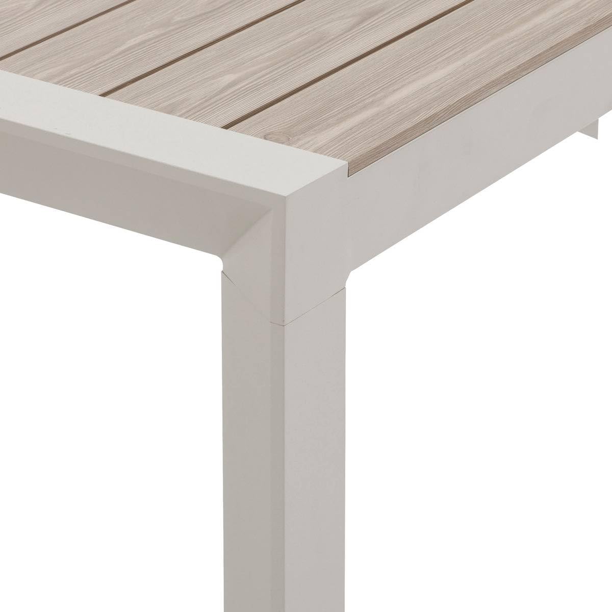 etezen - Table de jardin Évasion 8 places - aluminium, effet bois, lin et argile