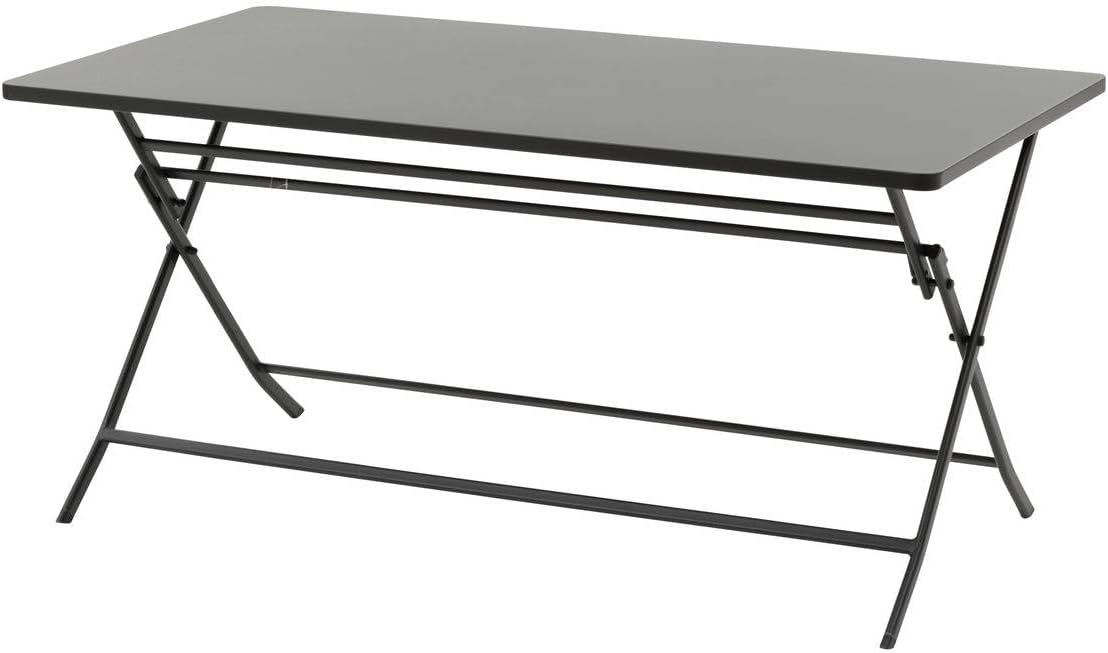 etezen - Greensboro - 150x90 cm - Table pliante acier renforcé 6 places, gris graphite