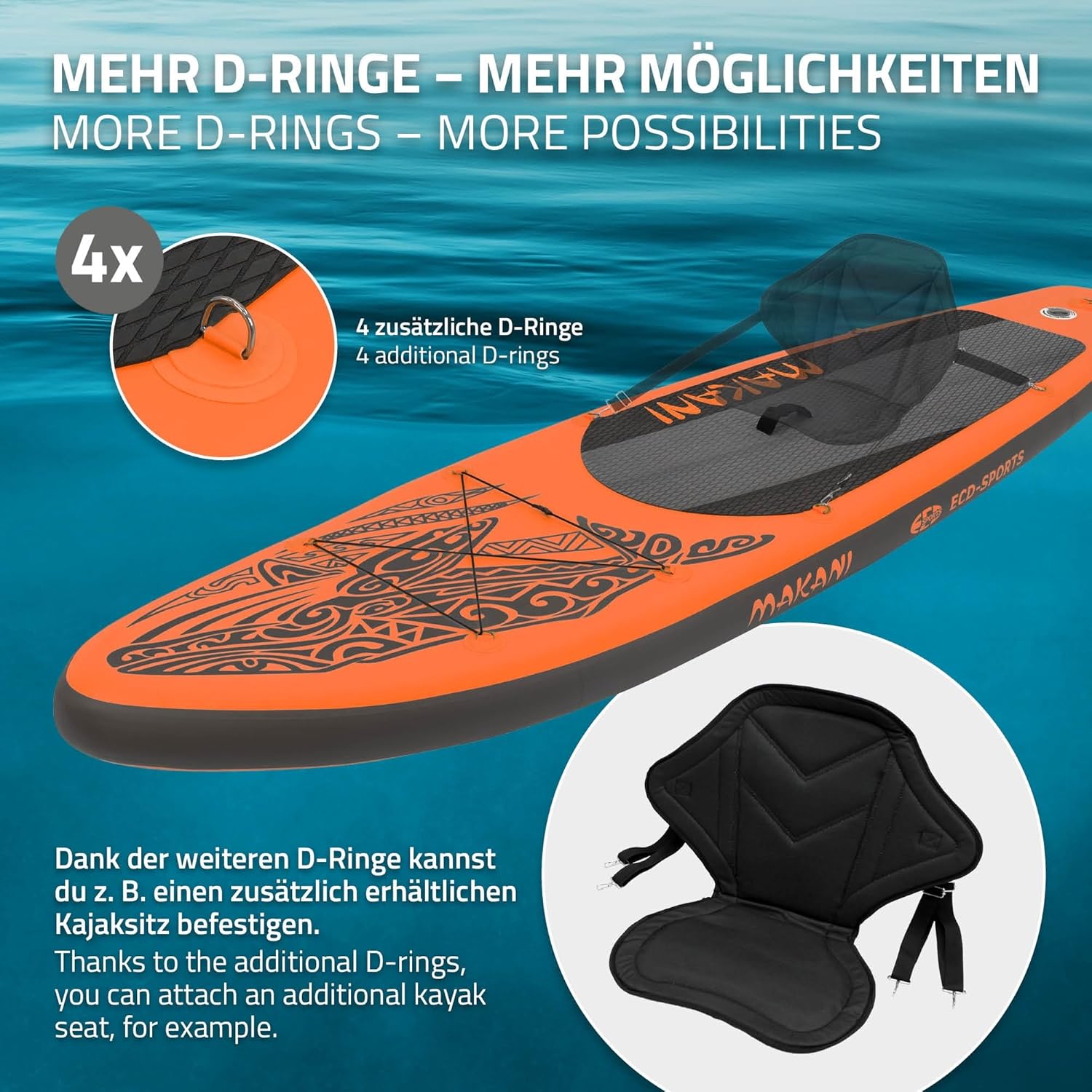 etezen - Stand Up Paddle Série - 305/308/320/380 cm - PVC, 120/150 kg, ép. 10/15 cm