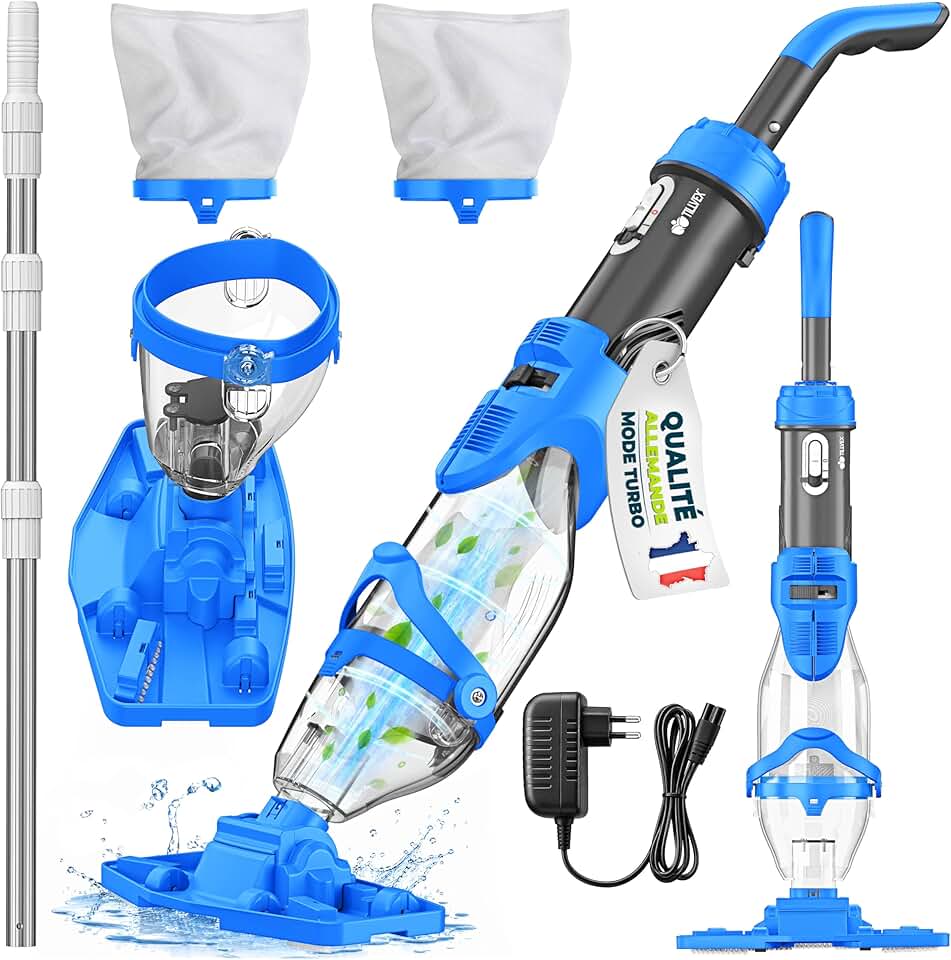 etezen - Aspirateur piscine électrique - manche télescopique, filtre, autonomie 60min