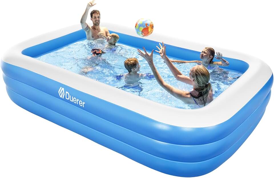 etezen - Piscine Gonflable Rectangulaire - 305x182x56cm - Familiale bleu, été, extérieur