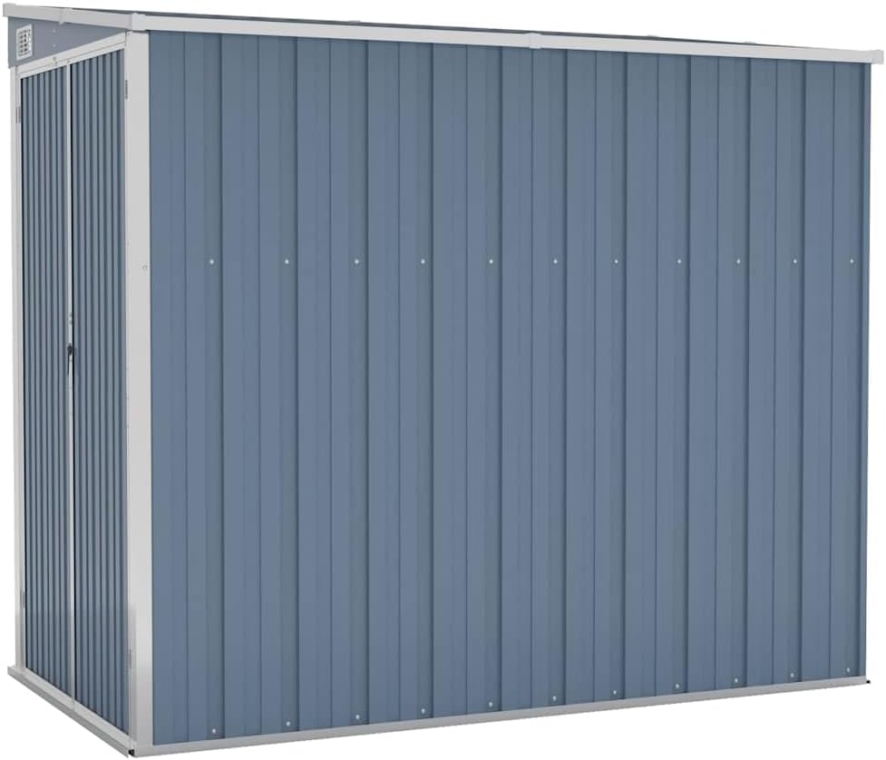 etezen Abri de Jardin Mural Gris 118x194x178 cm Acier galvanisé,Maison & Jardin, Pelouses & Jardins, Vie en extérieur, Structures extérieures, Cabanes & abris de Jardin, Gris (Poids 31.54KG)