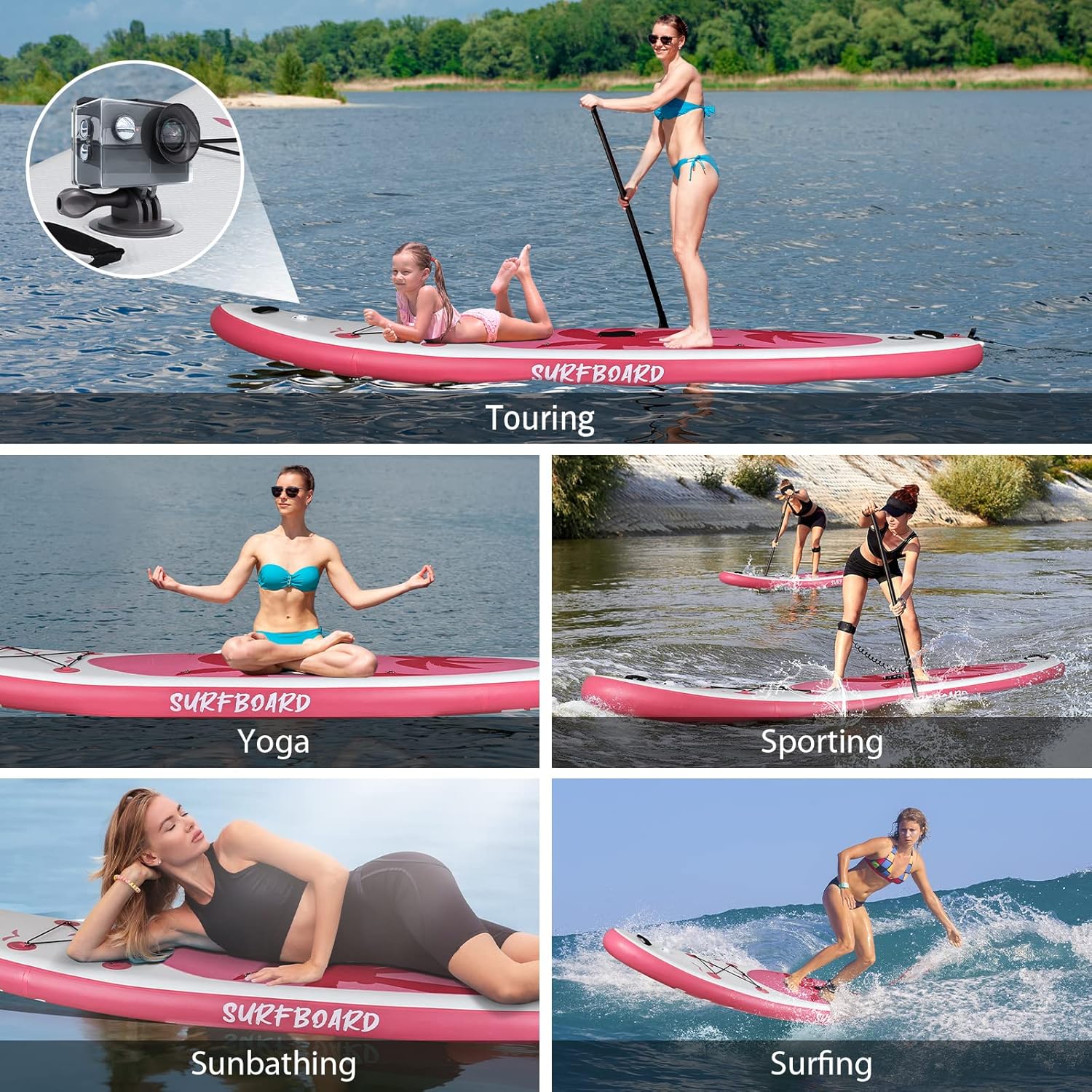 etezen - Paddle gonflable adulte - 320/335cm - 2 places, siège kayak, pagaie alu, support caméra, pompe, 150kg