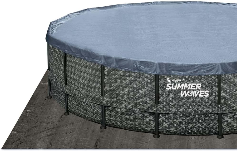 etezen - Elite Frame rotin gris - Ø488x122 cm - Piscine hors-sol