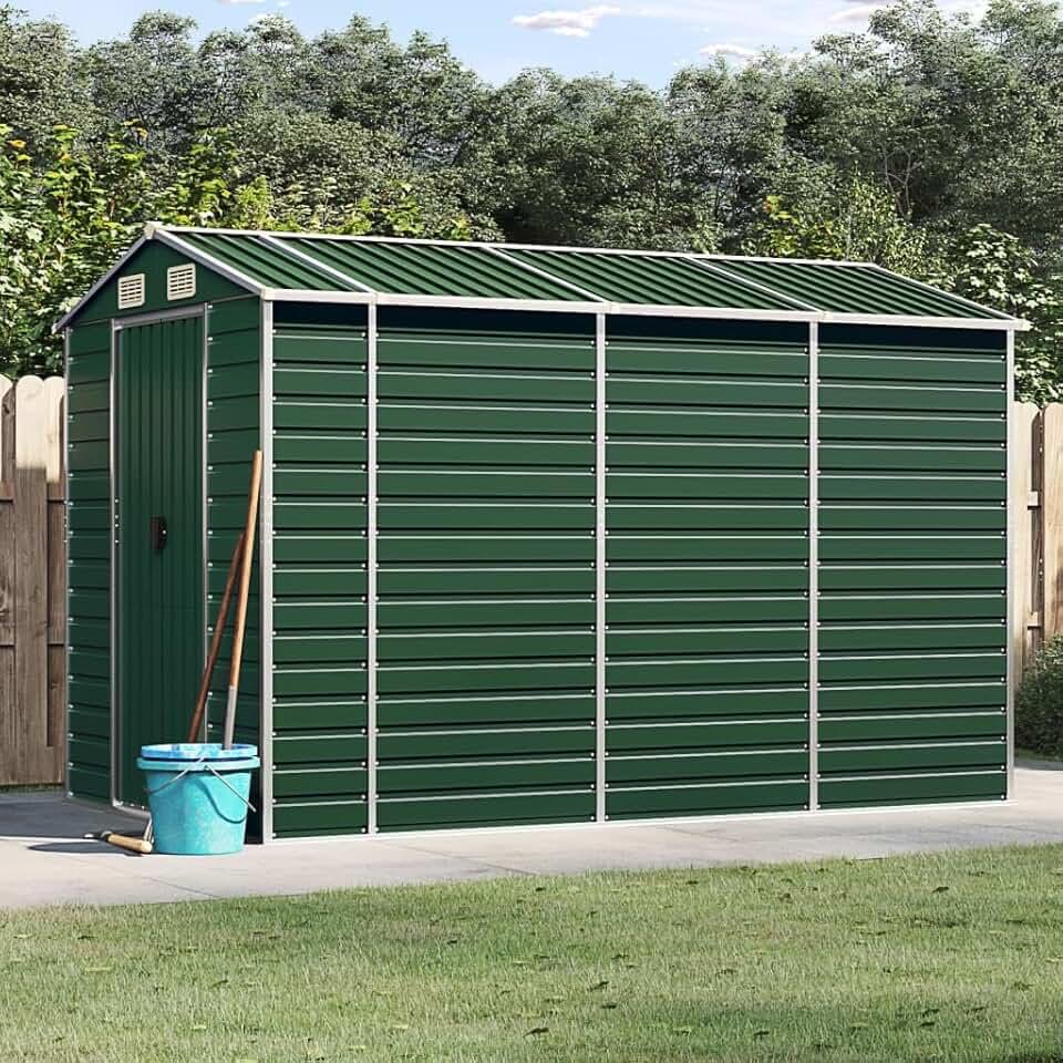 etezen Abri de Jardin Vert 191x300x198 cm Acier galvanisé,Abris De Jardin,Abri De Stockage pour Jardin,Abri D'Outils De Jardin