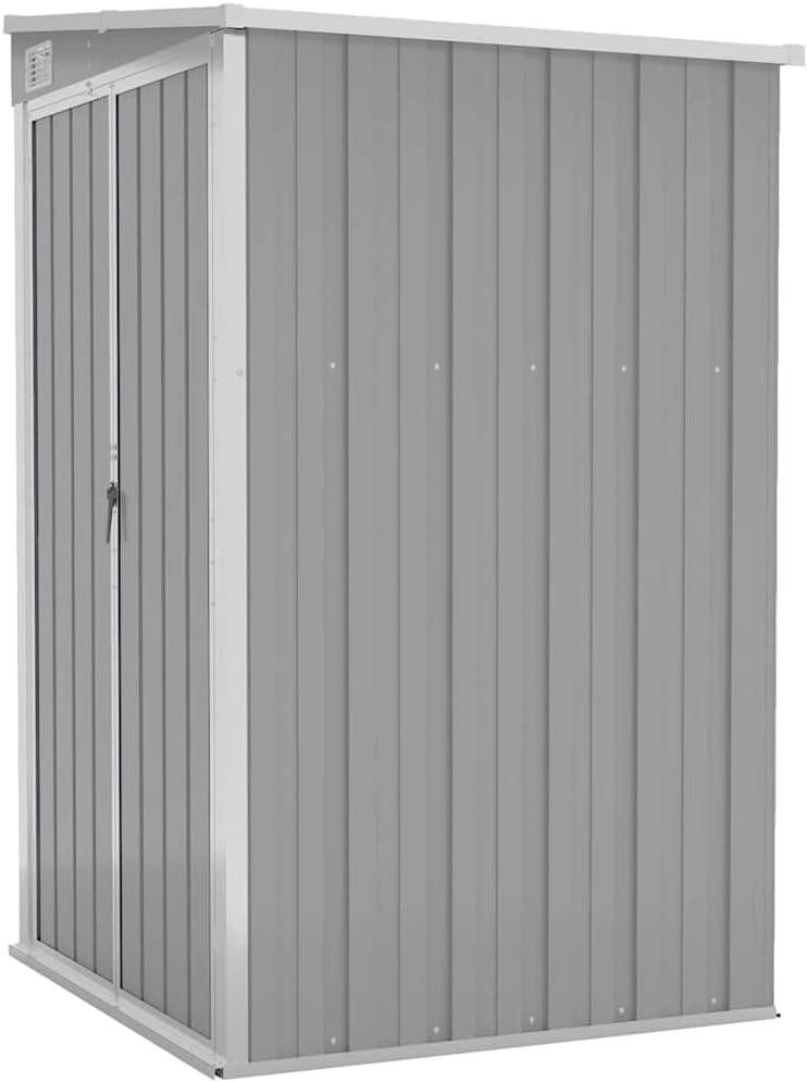 etezen Remise de Jardin Murale Gris 118x100x178 cm Acier galvanisé,Structures extérieures, Cabanes & abris de Jardin,316218