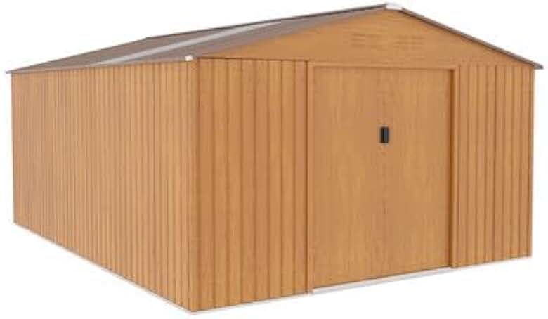 etezen - abri de jardin métal imitation bois 15m² puits de lumière