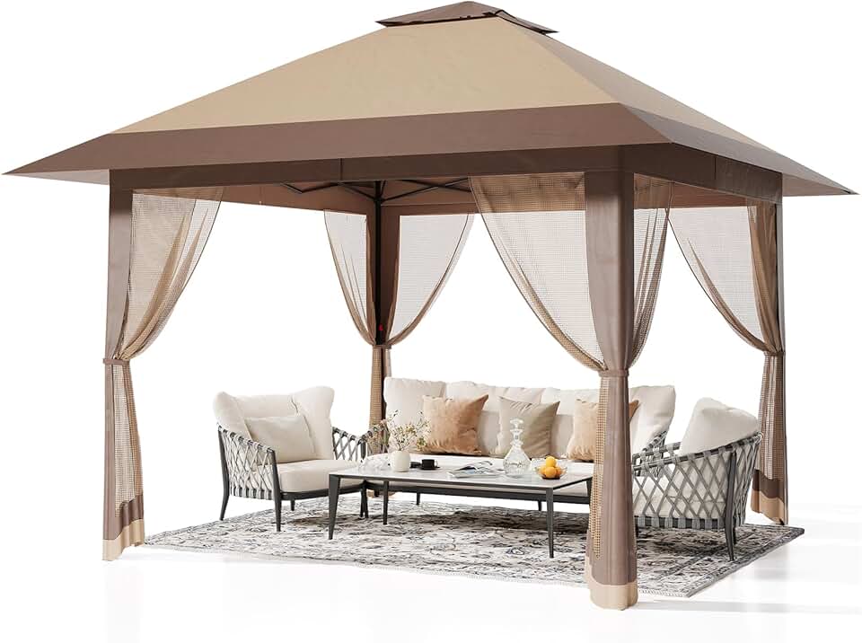 etezen - Abri de jardin Pop-up - 3x4m - moustiquaire, tente extérieure
