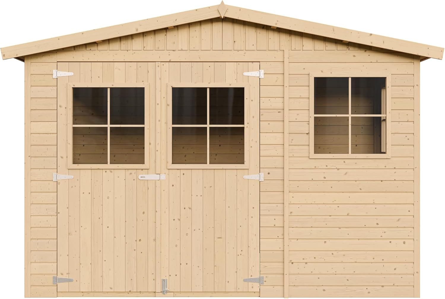 Abri de Jardin en Bois Exterieur avec Les PLANCHERS IMPRÉGNÉ- Cabane de Jardin en Pin/épicéa-H226x324x216 cm/6m2- Construction de Panneaux- Rangement pour vélos, Remise à Outils- etezen M334+M334G