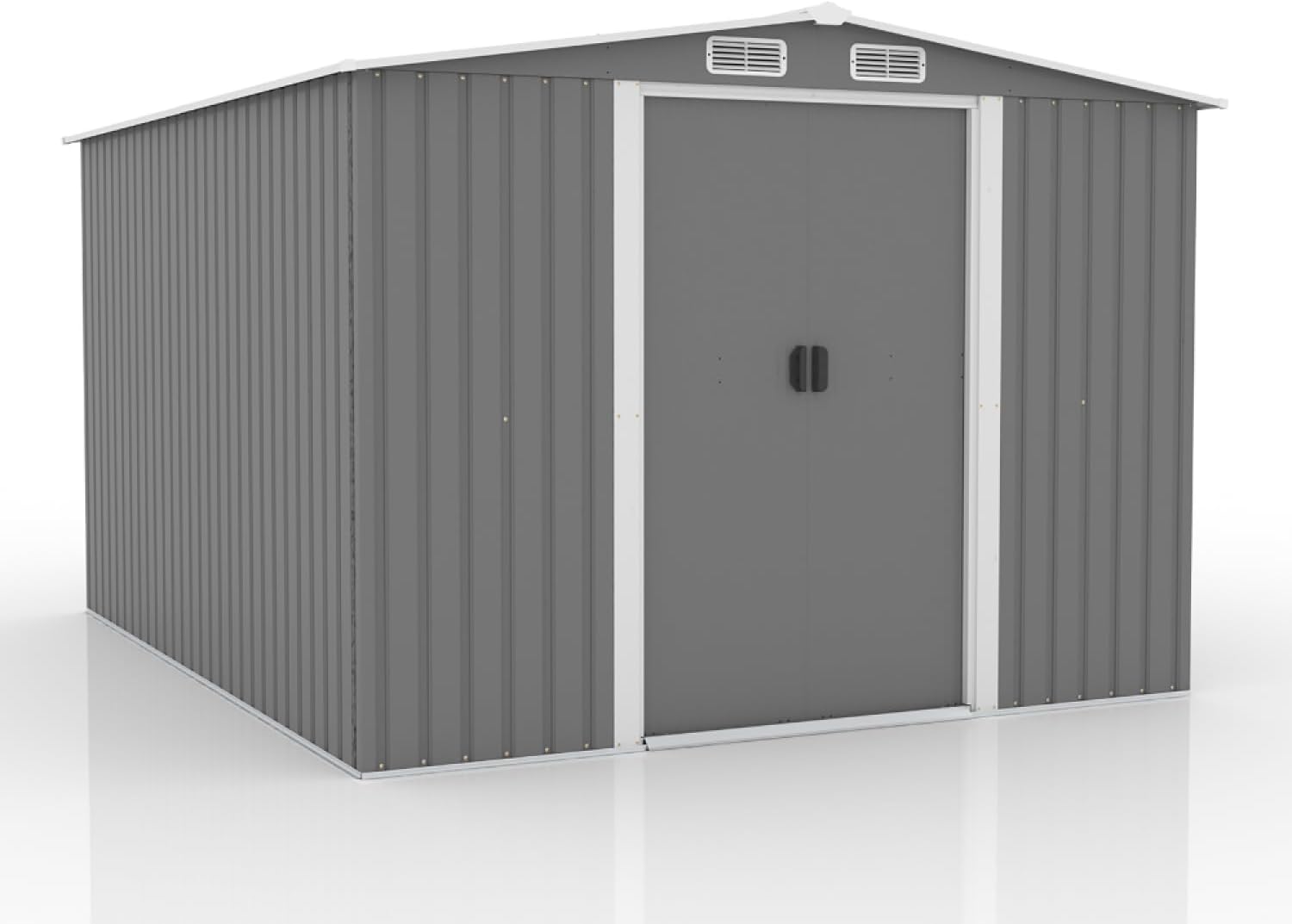etezen | Abri de Jardin 8.08 m² Jura Gris | Cabane Extérieure | Structure Résistante en Métal | Idéal pour Rangement Outils, Vélos et Equipements de Jardin | Spacieux, Solide, Robuste