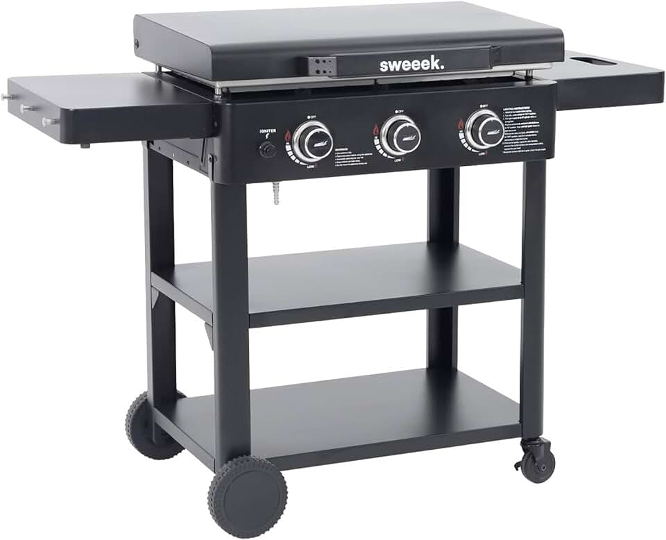 etezen - Raoul série - 3 brûleurs inox, chariot noir - 12kW