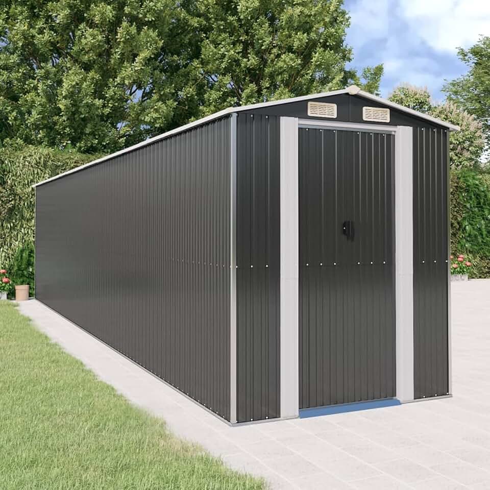 etezen Abri de jardin, abris pour parcelles, abris de jardin, abri de jardin extérieur, maisons préfabriquées, acier galvanisé anthracite 192 x 855 x 223 cm