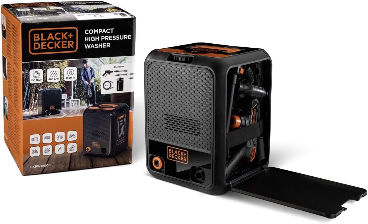 etezen Nettoyeur Haute Pression BXPW1900C, Compact, pour la Voiture et l’extérieur de la Maison, Pression Max. 150 Bar, Débit Max. 460 l/h, Puissance absorbée 1 900 W