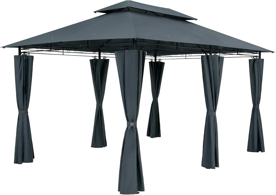etezen - Pavillon de Jardin Topas 3x4m, métal, UV50+, hydrofuge, anthracite