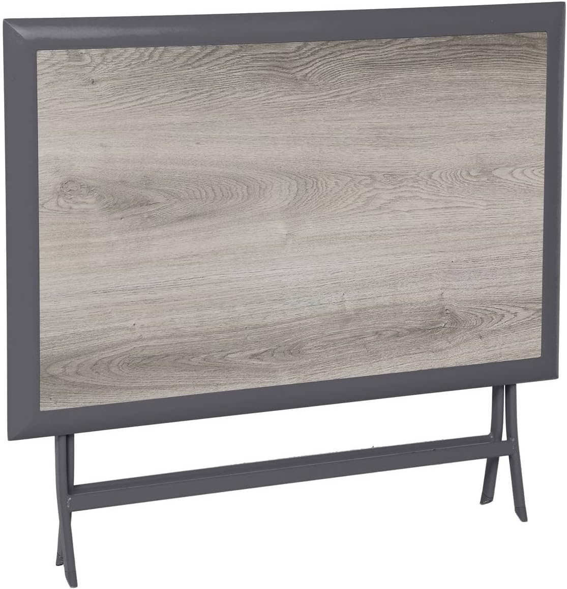 etezen - Azua - table pliante rectangulaire, 4 places, aluminium epoxy, gris fumé